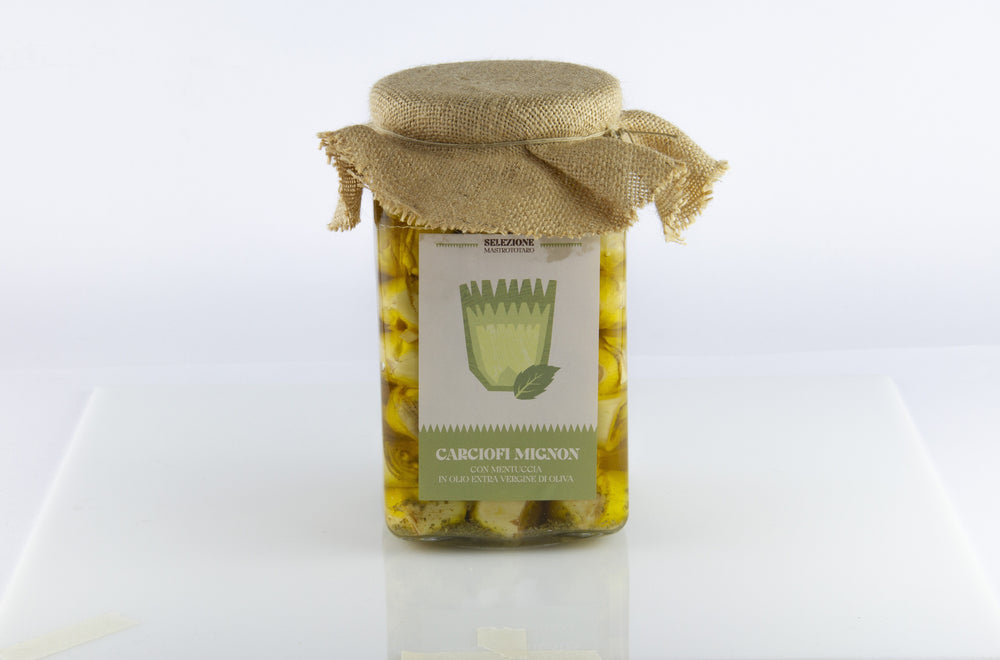 CARCIOFI MIGNON CON MENTUCCIA IN OLIO EXTRA VERGINE DI OLIVA 1500g
