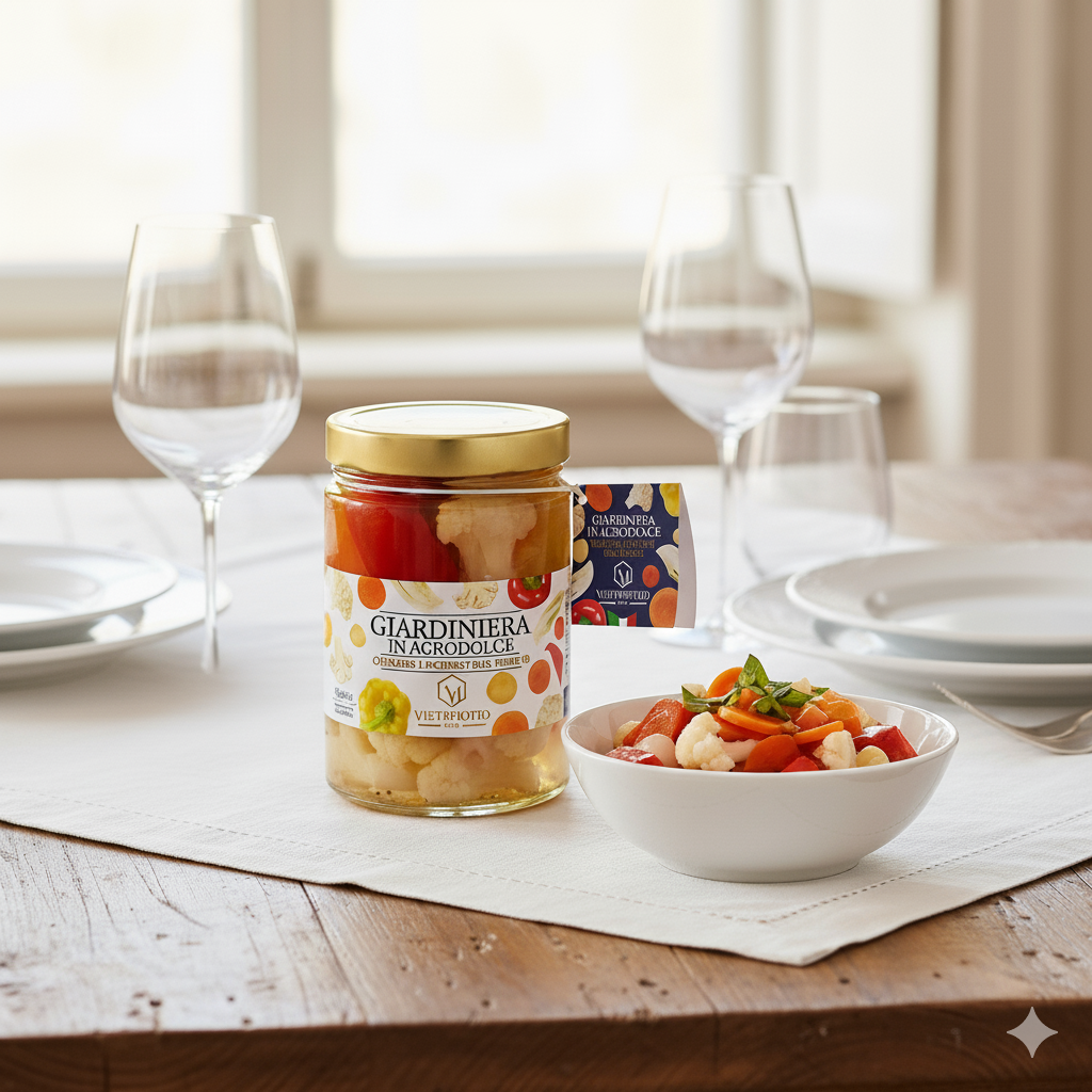 SWEET AND SOUR GIARDINIERA 560g TOP (peppers, cauliflower, carrots, fennel)