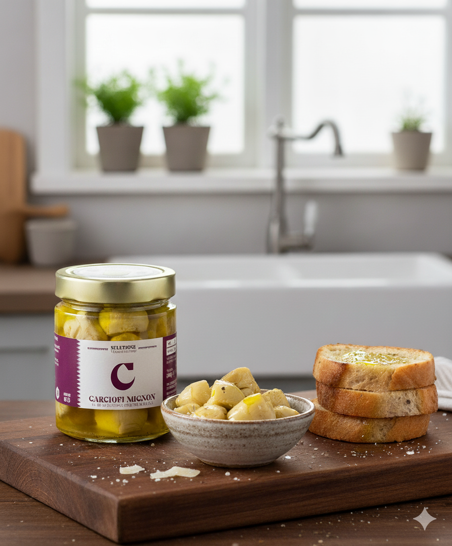 MINI ARTICHOKES IN EXTRA VIRGIN OLIVE OIL 280g MASTROTOTARO SELECTION