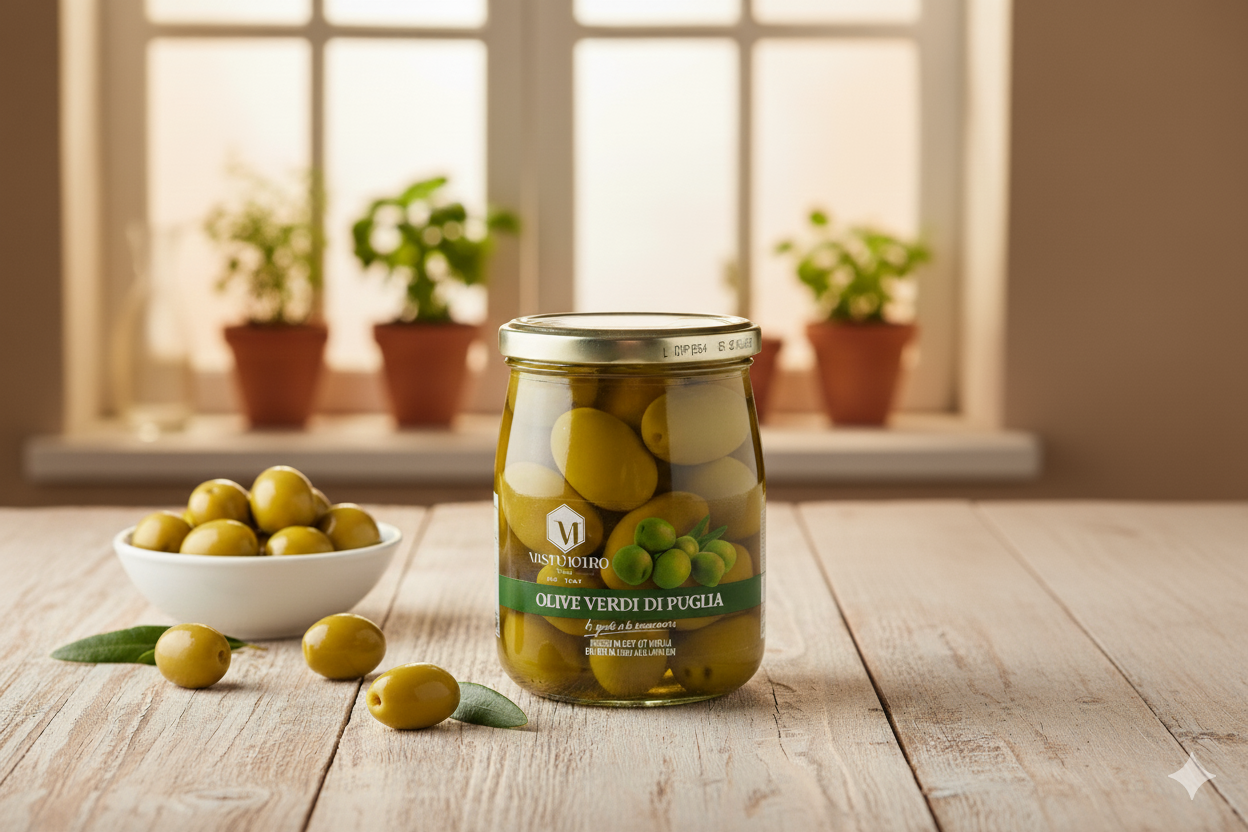 PUGLIA GREEN OLIVES 550g