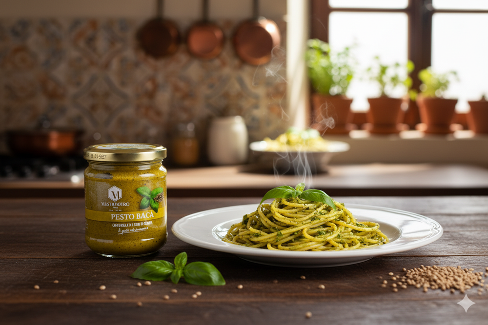 PESTO BACA' 180g (con basilico e semi di canapa)