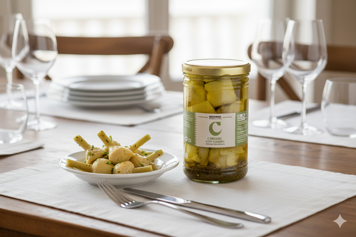 ARTICHOKES WITH STEM 950g MASTROTOTARO SELECTION