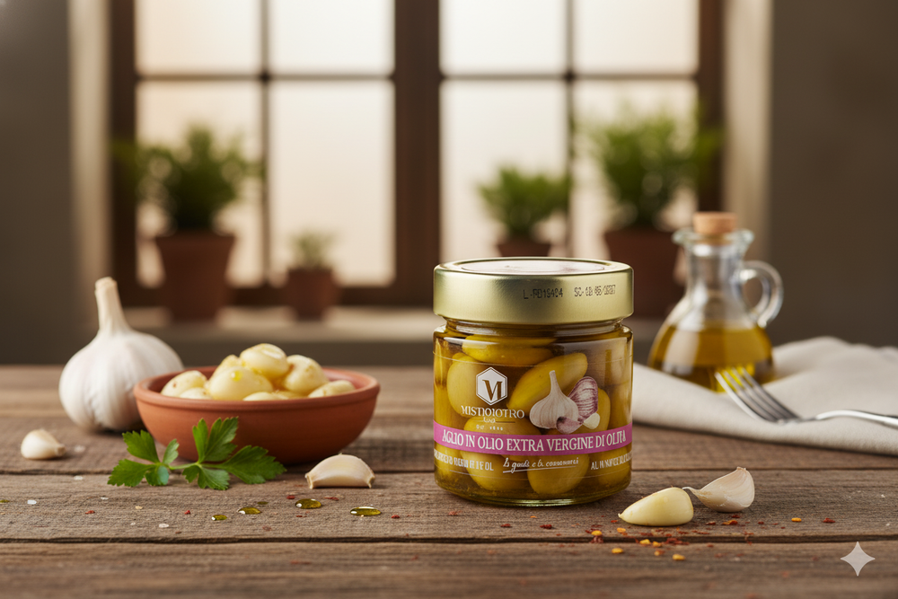 AGLIO IN OLIO EXTRA VERGINE DI OLIVA 230g