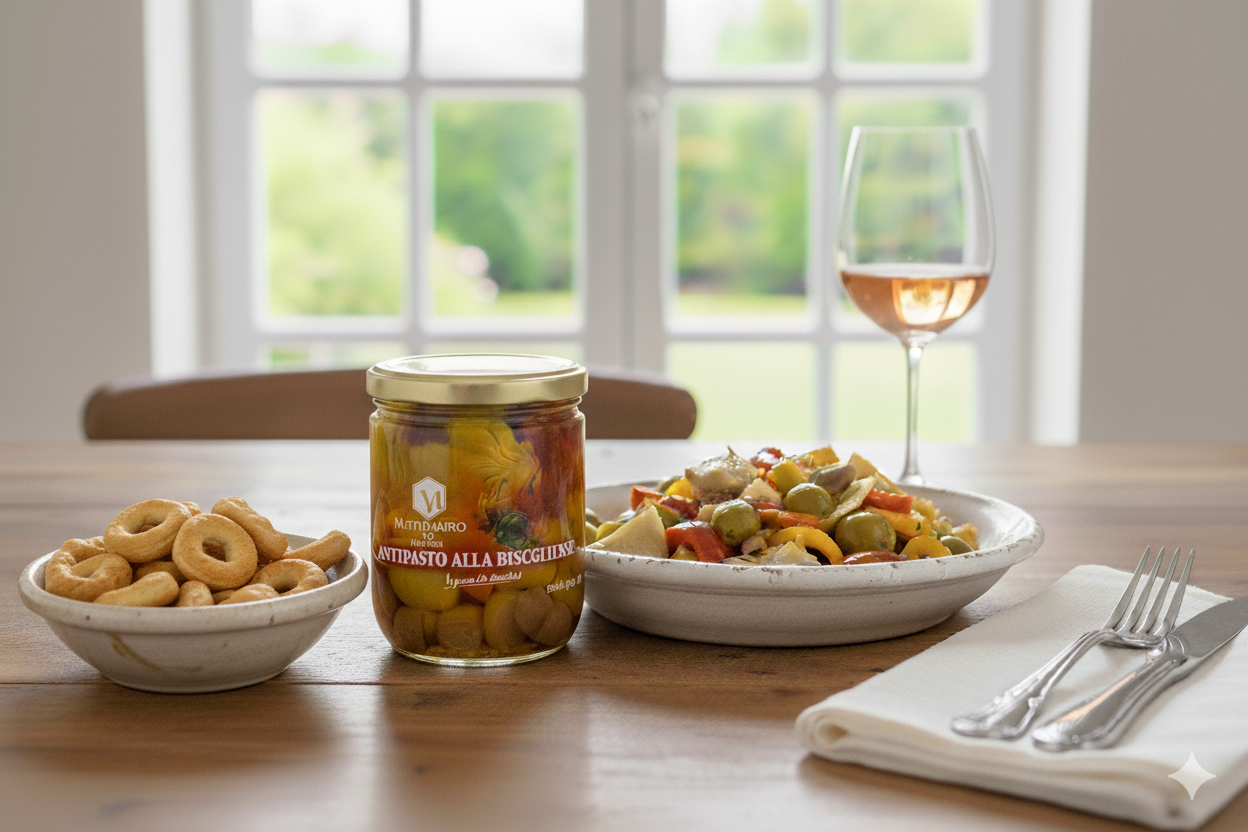 BISCEGLIESE APPETIZER 400g (ARTICHOKES, MUSHROOMS, PEPPERS, OLIVES)