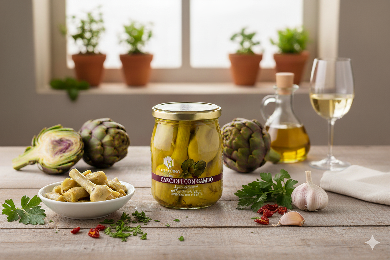 ARTICHOKES WITH STEM 520g