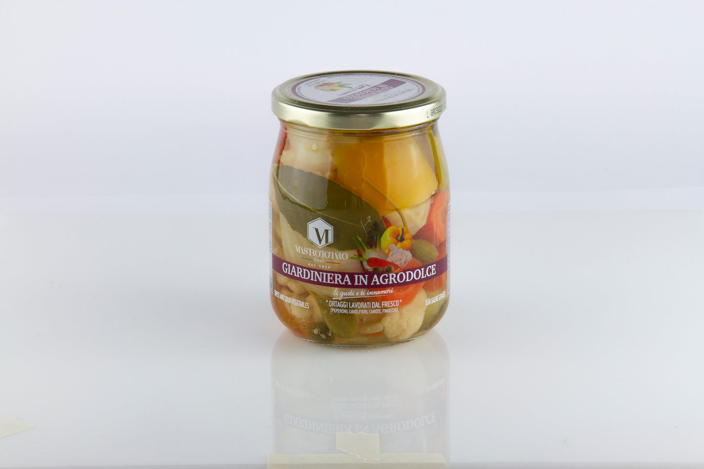 GIARDINIERA IN AGRODOLCE 550g (PEPERONI, CAVOLFIORI, CAROTE, FINOCCHI, CUCUNCI frutti del cappero)