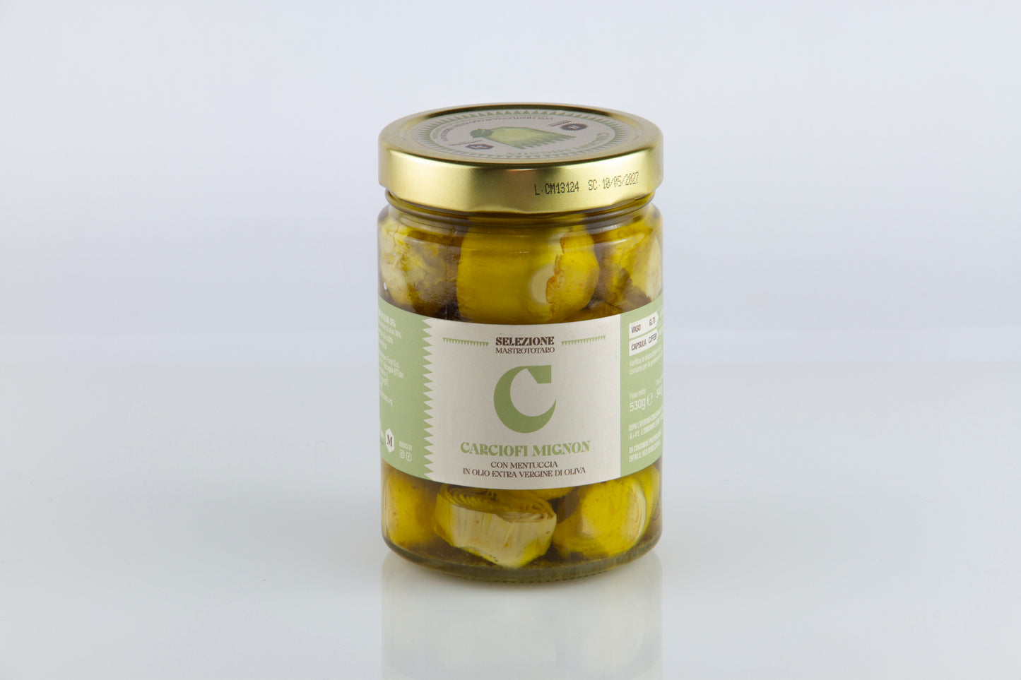 CARCIOFI MIGNON CON MENTUCCIA IN OLIO EXTRA VERGINE DI OLIVA 530g